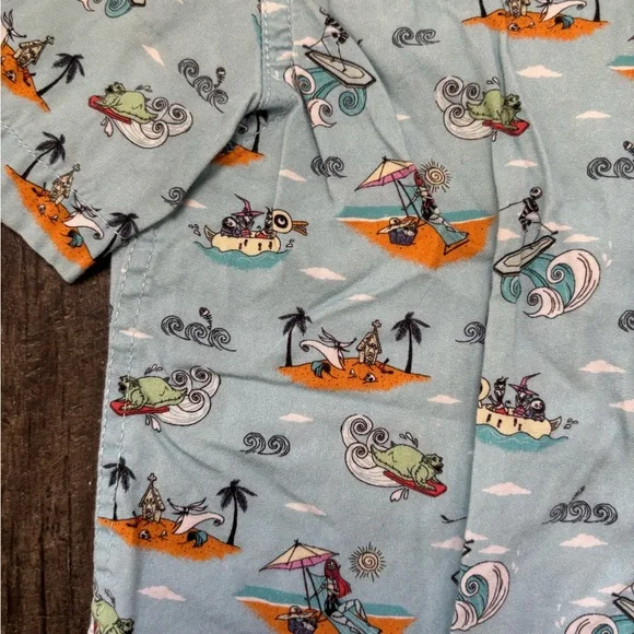 Kids Disney Nightmare Before Christmas Summer Beach Our Universe button up shirt - Picture 2 of 4